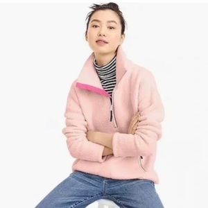 J.Crew Half Zip Sweatshirt  Fleece Sherpa Pink XS